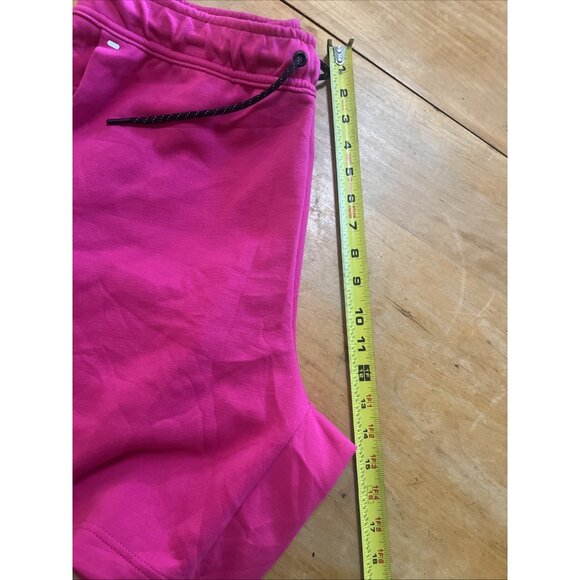 NWOT NIKE SIZE L MENS TECH Bright PINK SHORTS Zipper & Slash Pockets White Logo - Picture 10 of 11